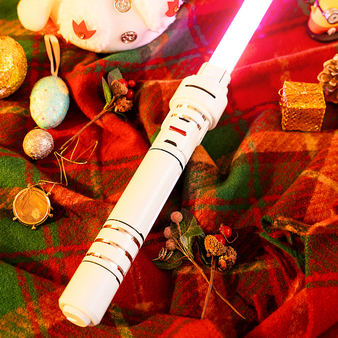 DamienSaber Lightsaber Gundam Beam Light Saber Inspired Pogo Core White Hilt 29.1CM