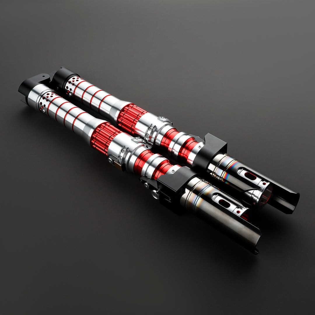 DamienSaber Lightsaber Dark Rey Red Double Bladed Light Saber Two Hilts Two Blades Hilt 71.5CM