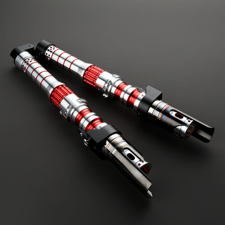 DamienSaber Lightsaber Dark Rey Red Double Bladed Light Saber Two Hilts Two Blades Hilt 71.5CM