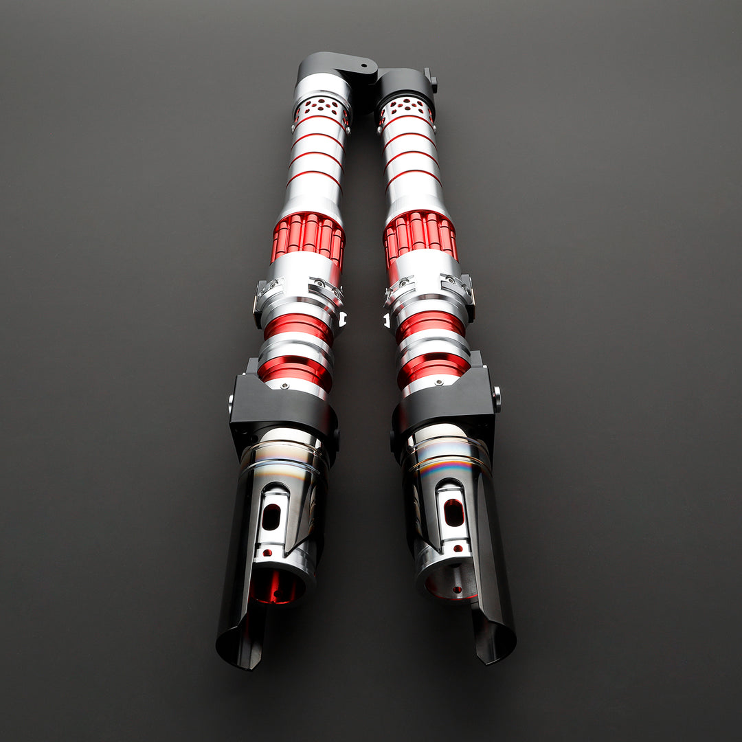 DamienSaber Lightsaber Dark Rey Red Double Bladed Light Saber Two Hilts Two Blades Hilt 71.5CM