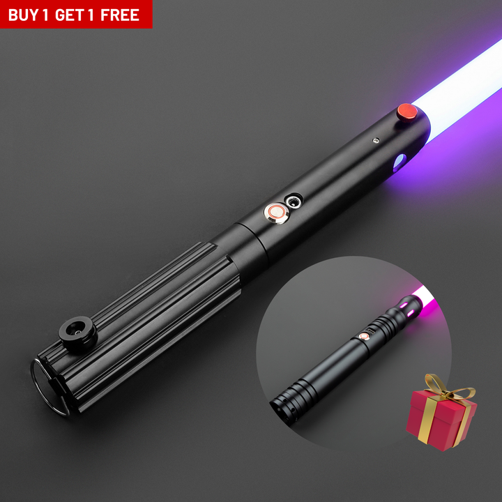 DamienSaber Lightsaber Combat Dual Light Saber Baselit 12 Sound Fonts Sensitive Smooth Swing Hilt 27CM