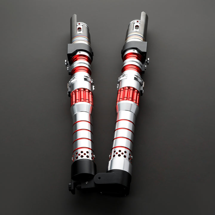 DamienSaber Lightsaber Dark Rey Red Double Bladed Light Saber Two Hilts Two Blades Hilt 71.5CM