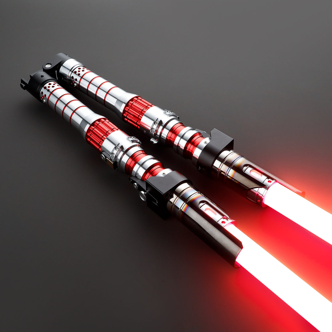 DamienSaber Lightsaber Dark Rey Red Double Bladed Light Saber Two Hilts Two Blades Hilt 71.5CM