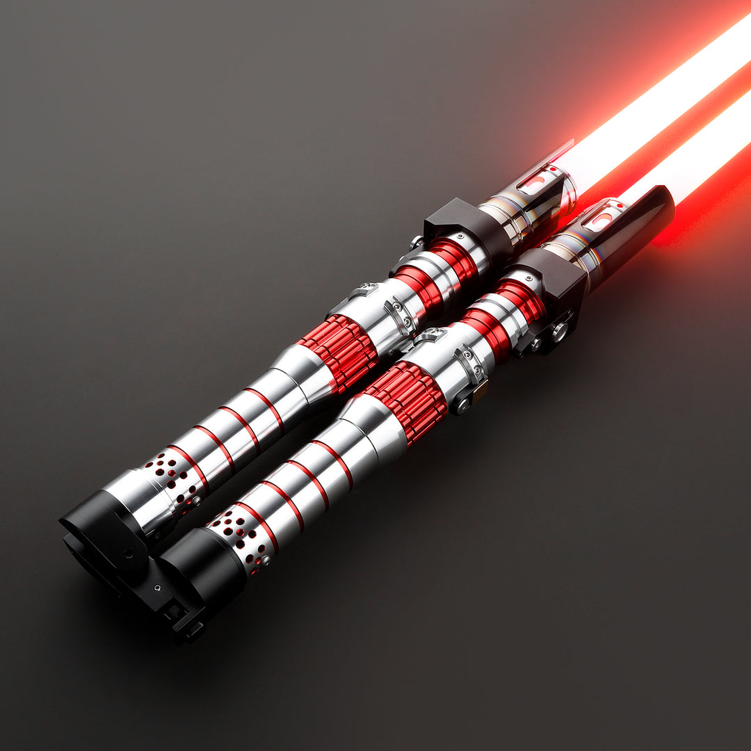 DamienSaber Lightsaber Dark Rey Red Double Bladed Light Saber Two Hilts Two Blades Hilt 71.5CM