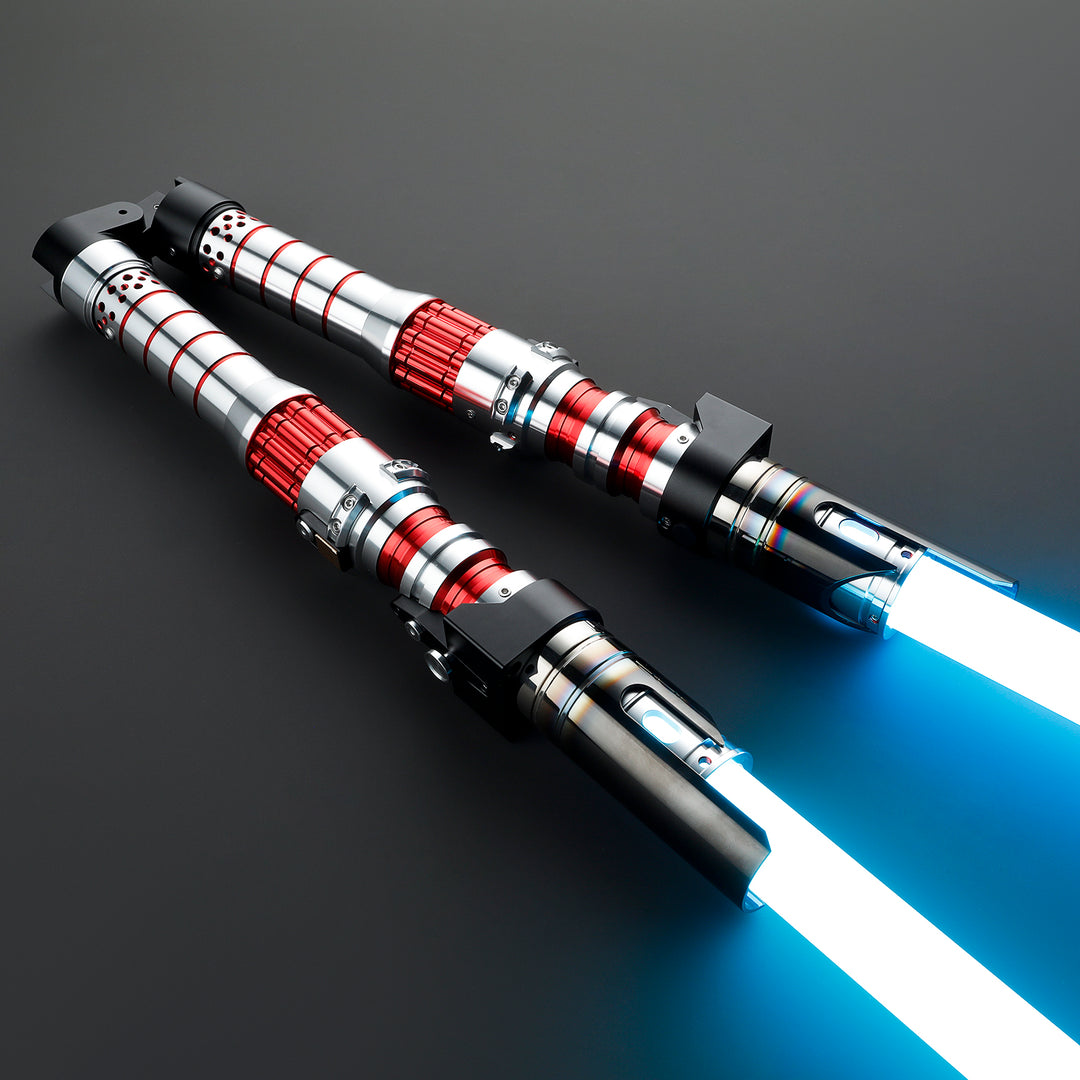 DamienSaber Lightsaber Dark Rey Red Double Bladed Light Saber Two Hilts Two Blades Hilt 71.5CM