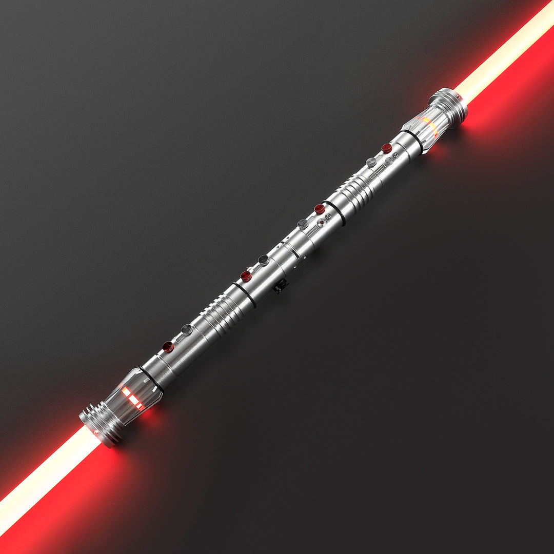 DamienSaber Lightsaber DM Saber Double Bladed Red Lightsaber Two Hilts Two Blades Hilt 26CM