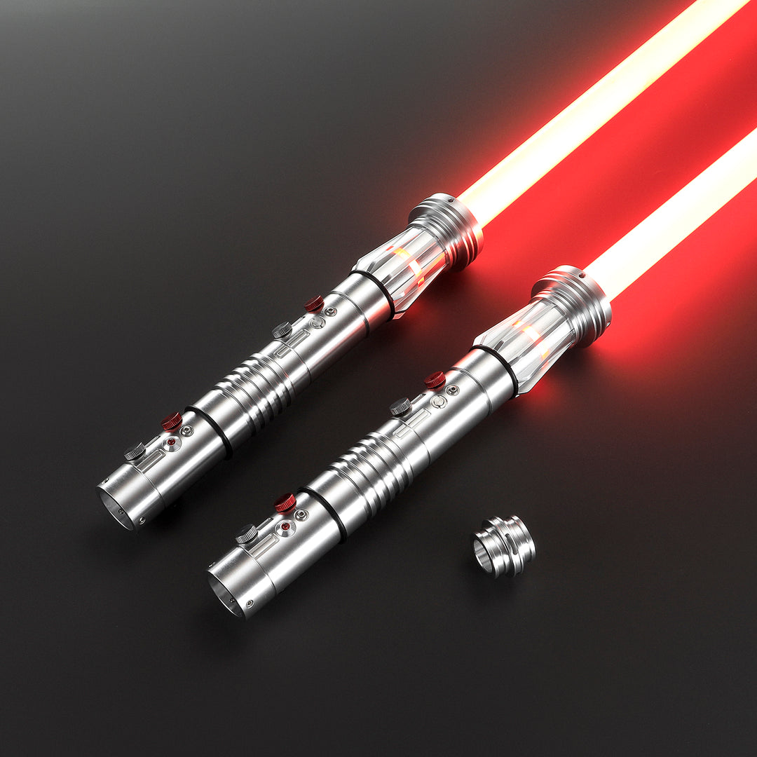 DamienSaber Lightsaber Darth Maul Saber Double Bladed Red Lightsaber Two Hilts Two Blades Hilt 26CM