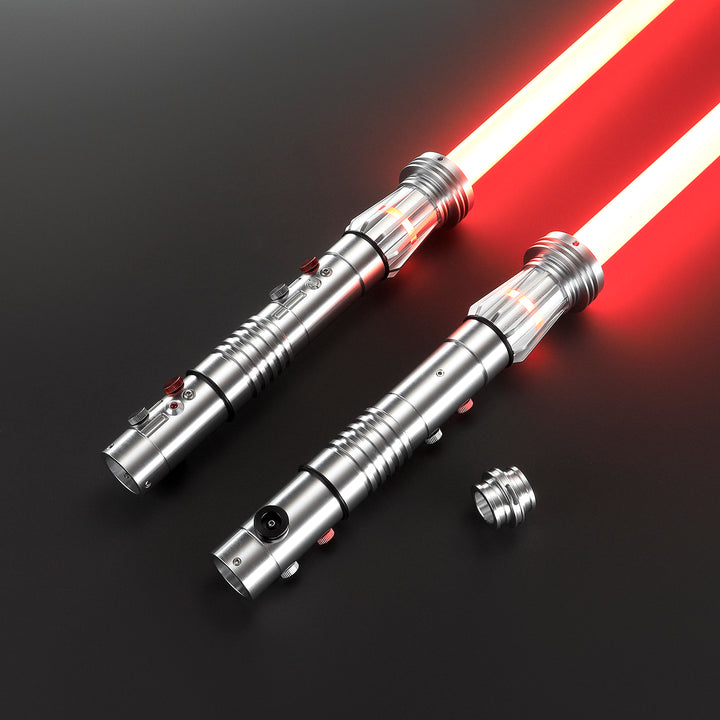 DamienSaber Lightsaber DM Saber Double Bladed Red Lightsaber Two Hilts Two Blades Hilt 26CM