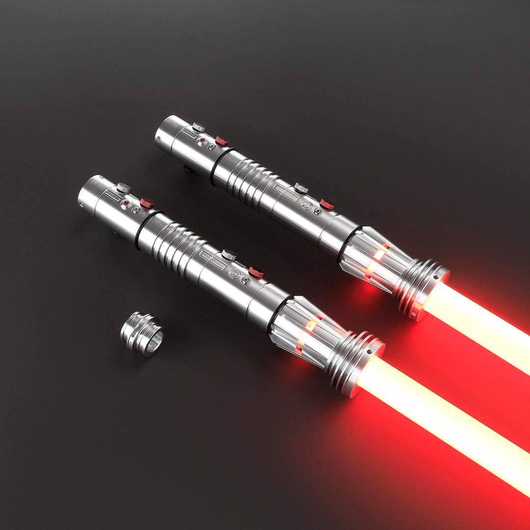 DamienSaber Lightsaber DM Saber Double Bladed Red Lightsaber Two Hilts Two Blades Hilt 26CM