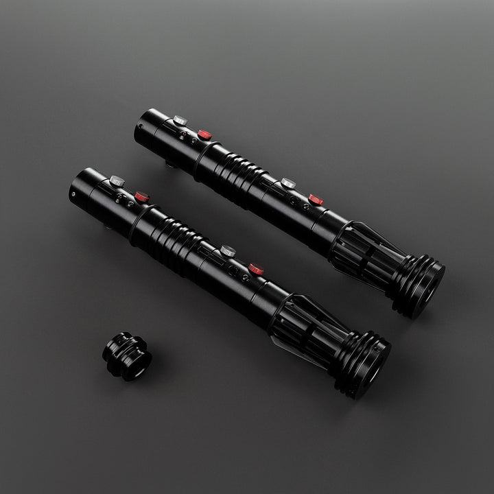 DamienSaber Lightsaber DM Saber Double Bladed Red Lightsaber Two Hilts Two Blades Hilt 26CM