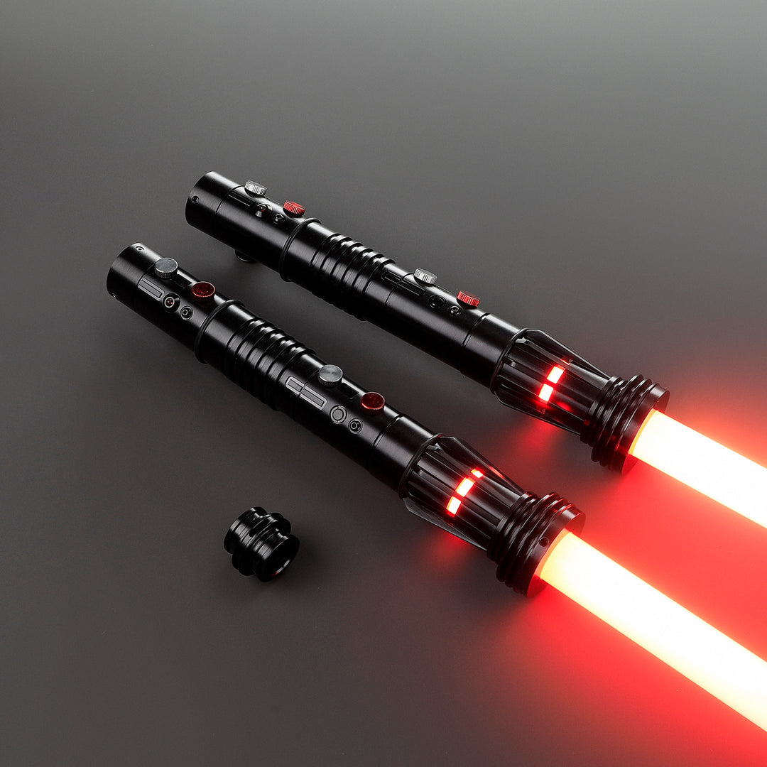 DamienSaber Lightsaber Darth Maul Saber Double Bladed Red Lightsaber Two Hilts Two Blades Hilt 26CM