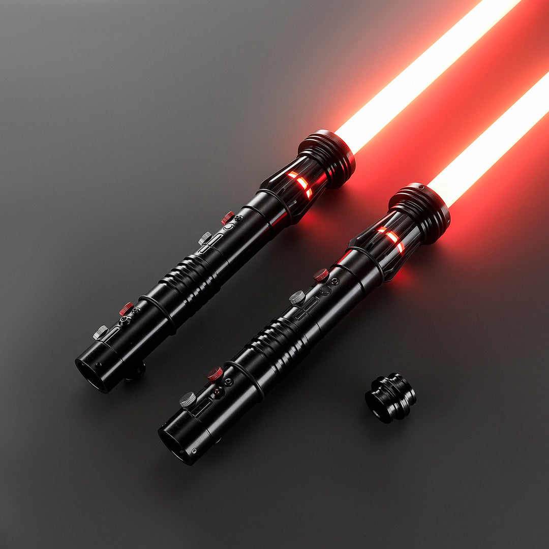 DamienSaber Lightsaber DM Saber Double Bladed Red Lightsaber Two Hilts Two Blades Hilt 26CM