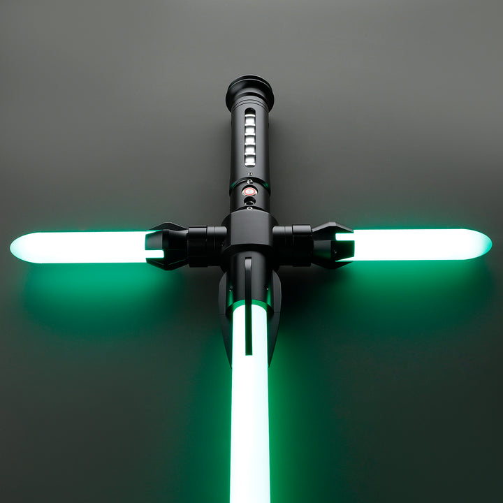 DamienSaber Lightsaber Cross Guard Light Saber with Three Blades Black Hilt 37.5CM