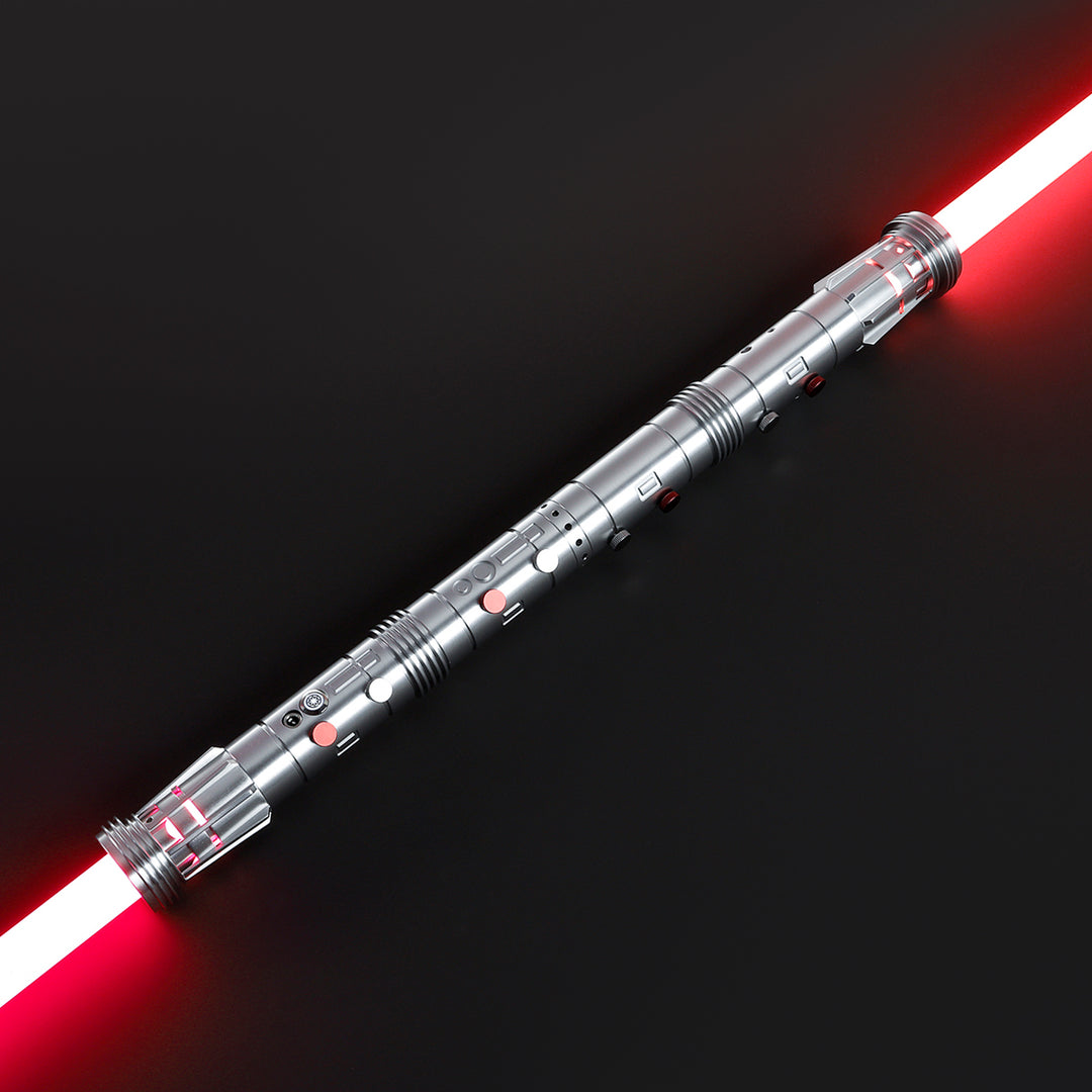 DamienSaber Lightsaber Darth Maul Saber Double Bladed Red Lightsaber Two Hilts Two Blades Hilt 26CM