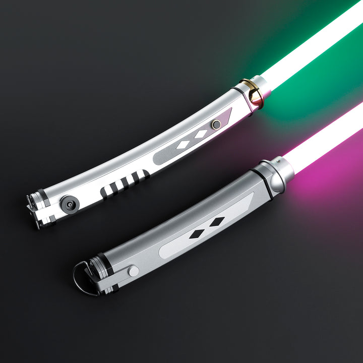 DamienSaber Lightsaber Ahsoka Tano Variant Light Saber Force FX White Lightsaber Double Blades & Handles