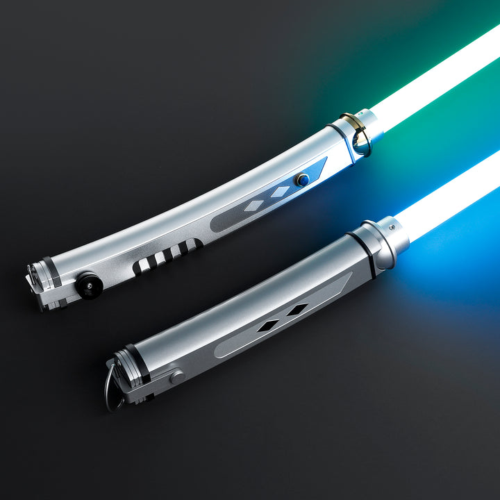 DamienSaber Lightsaber Ahsoka Tano Variant Light Saber Force FX White Lightsaber Double Blades & Handles