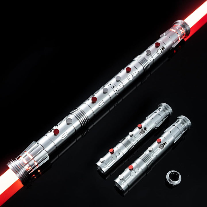 DamienSaber Lightsaber Darth Maul Saber Double Bladed Red Lightsaber Two Hilts Two Blades Hilt 26CM