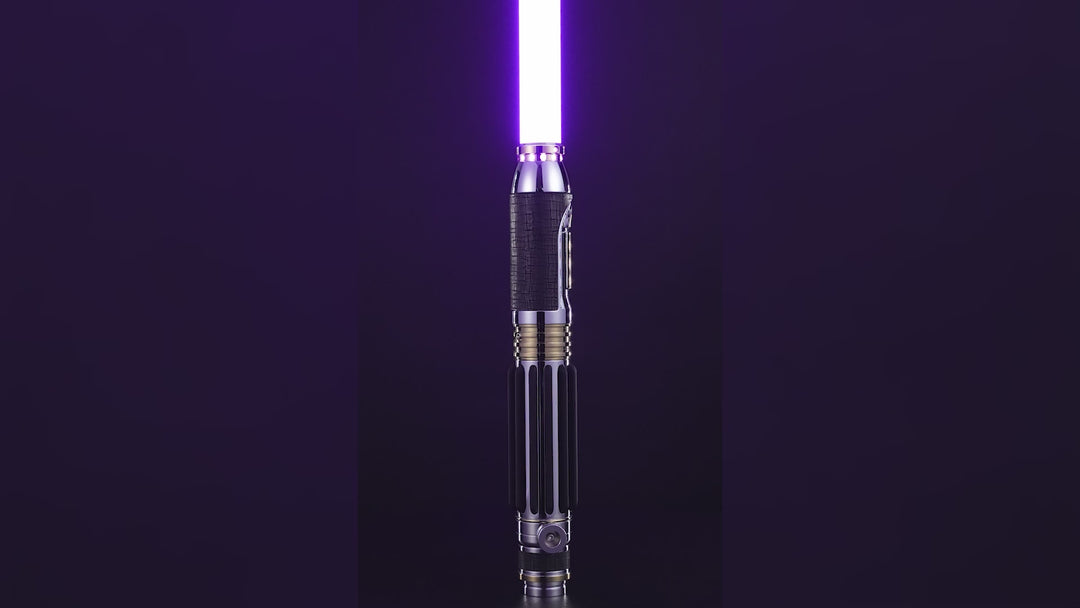 DamienSaber Lightsaber Jedi Mace Windu Purple Light Saber FX Dueling Hilt 28.2CM