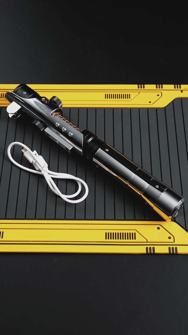 DamienSaber Lightsaber Starkiller V1 Light Saber with Crystal XENO3.0 Pogo Core Bluetooth Hilt 29CM