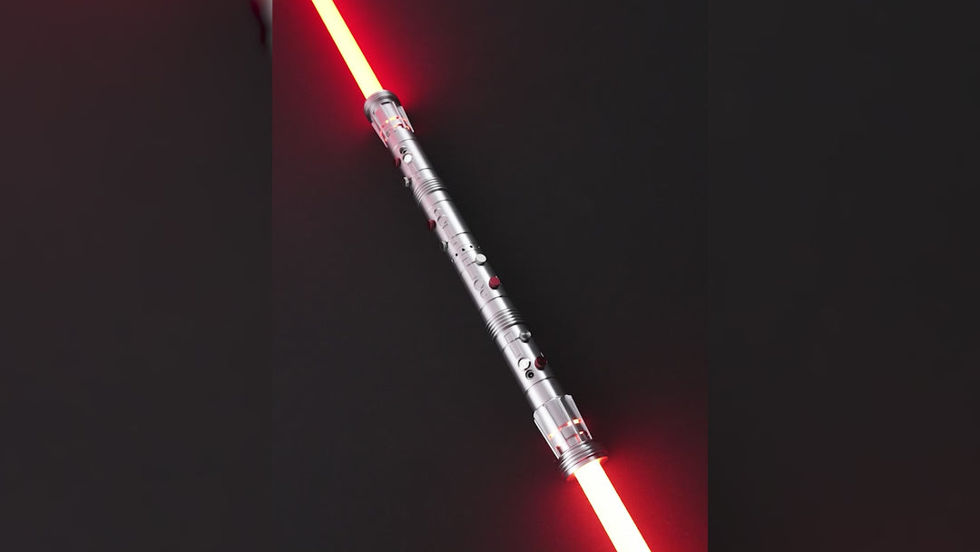 DamienSaber Lightsaber DM Saber Double Bladed Red Lightsaber Two Hilts Two Blades Hilt 26CM